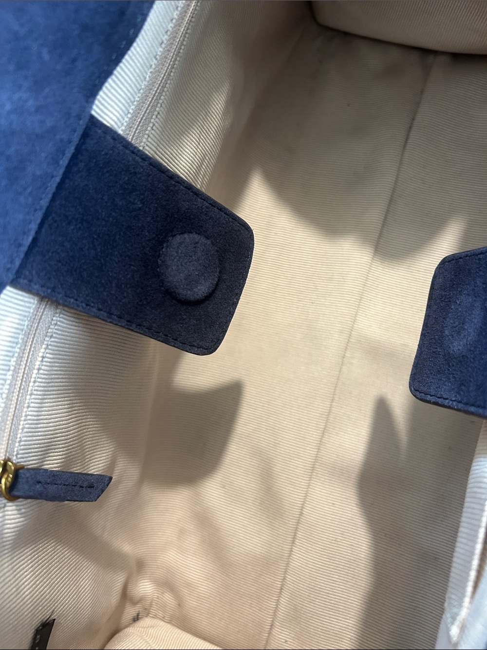Navy Suede East West Tote Margaux Inspired - Picture 9 of 12